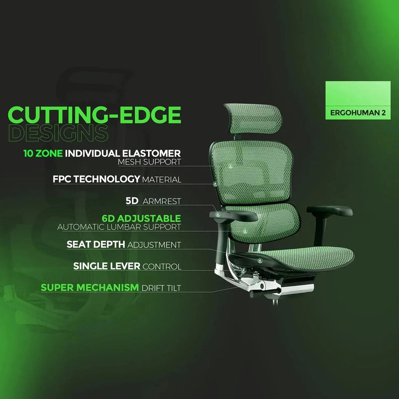 Modern mesh ergonomic office chair black frame ergohuman e2 material variants.