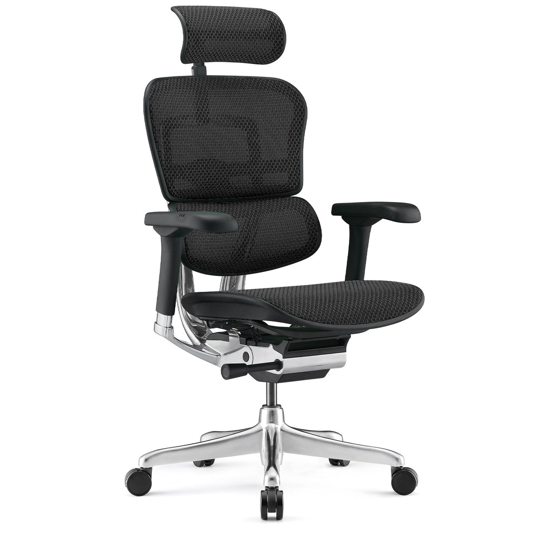 Modern mesh ergonomic office chair black frame ergohuman e2 detail 1.