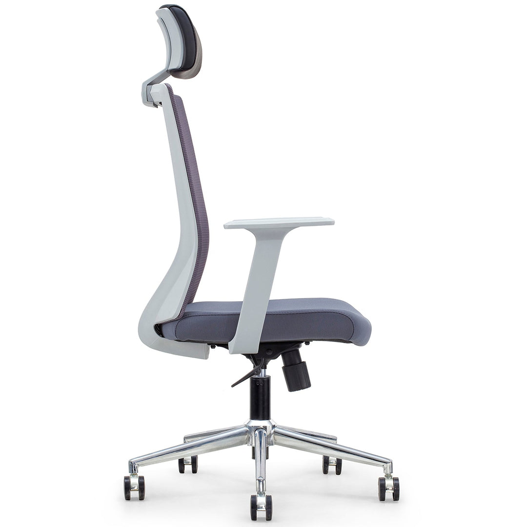 Modern mesh ergonomic office chair mod in close up details.