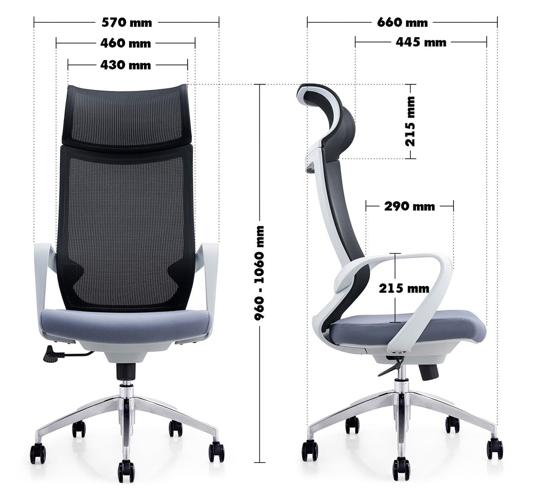 Modern mesh ergonomic office chair neo high size charts.
