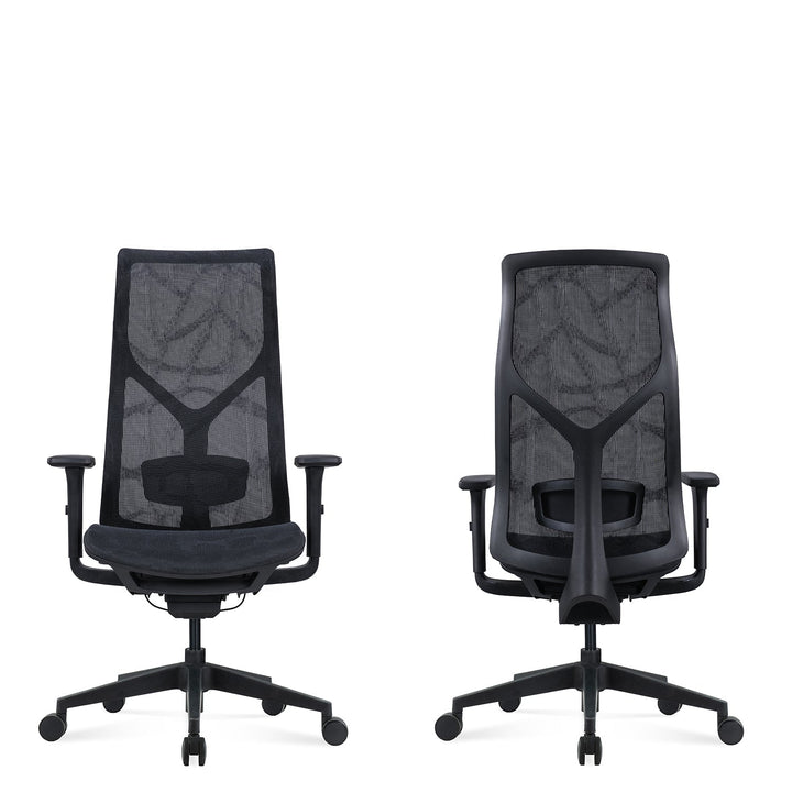 Modern mesh ergonomic office chair sit detail 12.