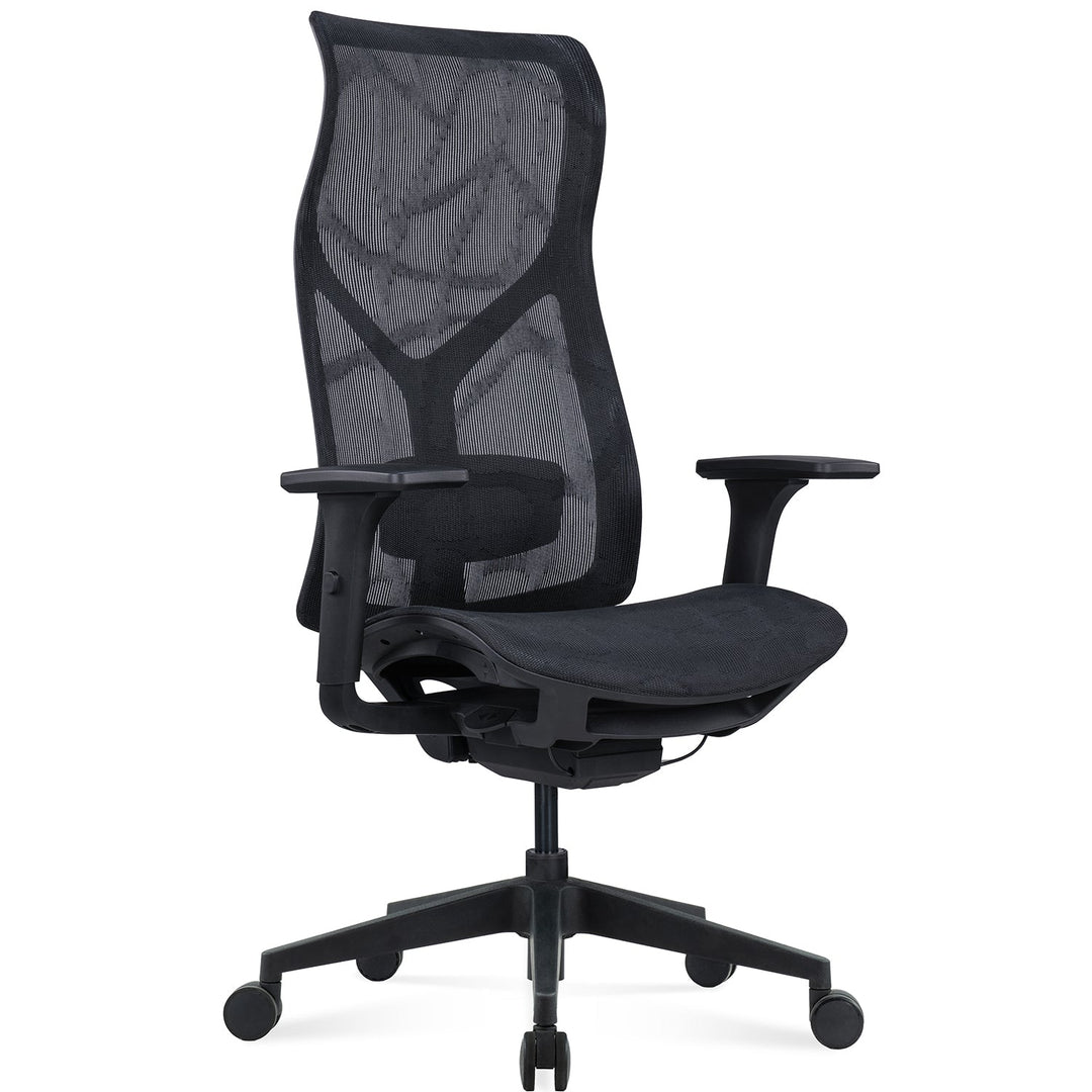 Modern mesh ergonomic office chair sit layered structure.