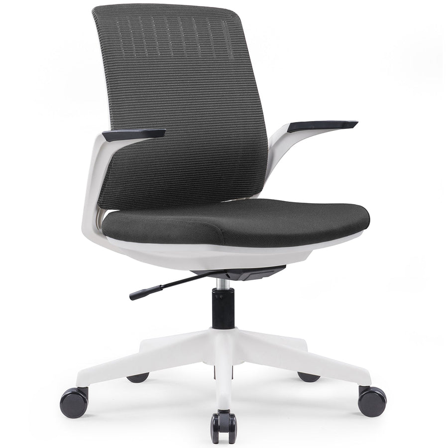 Modern mesh ergonomic office chair whale in white background.