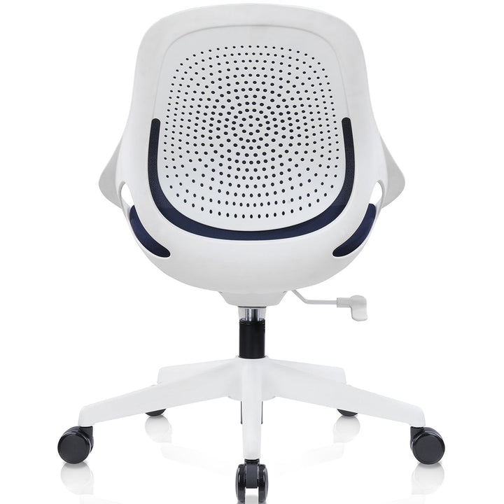 Modern mesh ergonomic office chair zone layered structure.