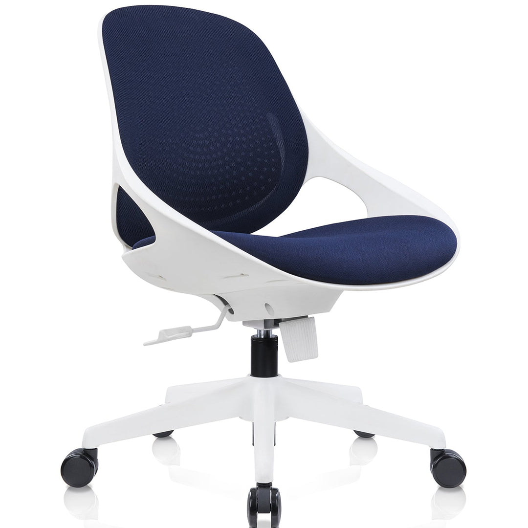 Modern mesh ergonomic office chair zone in white background.