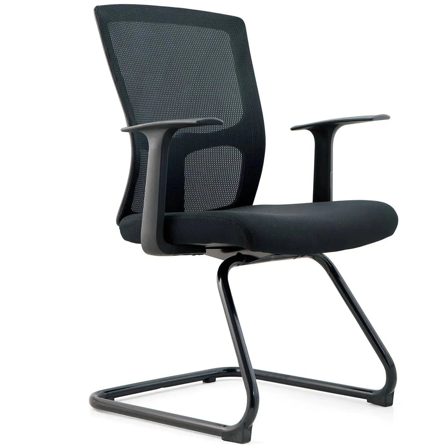 Modern mesh meeting office chair mod in close up details.