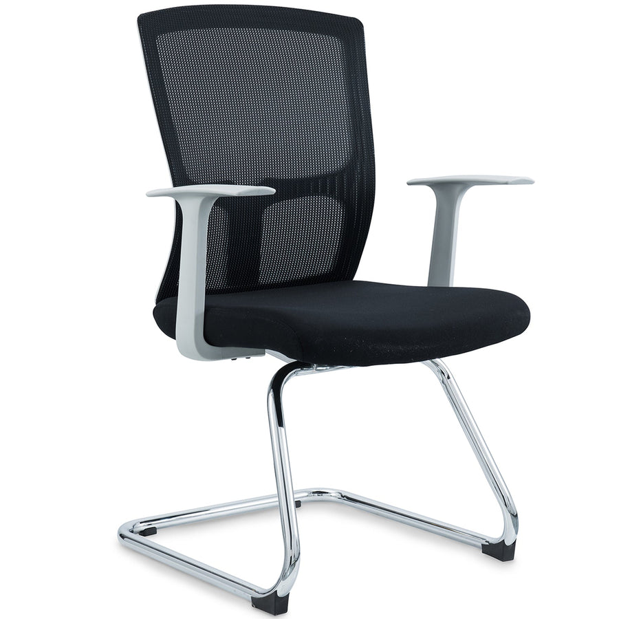 Modern mesh meeting office chair mod in white background.