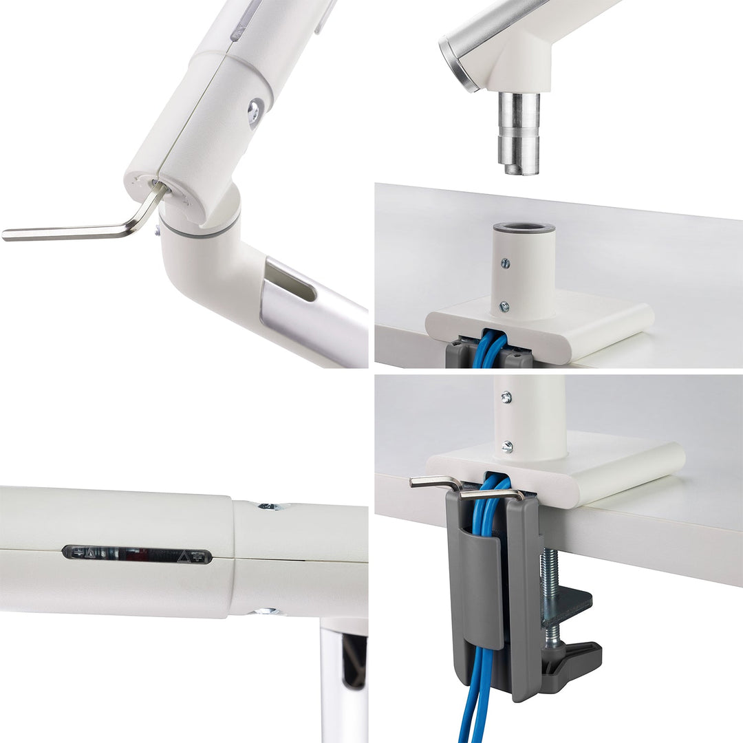 Modern metal single monitor premium slim aluminium spring-assisted monitor arm with usb ports environmental situation.