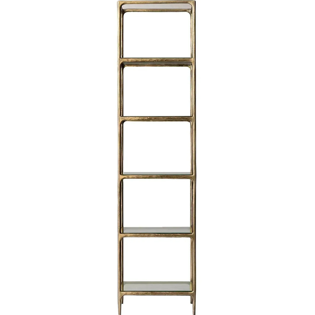Minimalist metal tempered glass display shelf thaddeus detail 3.