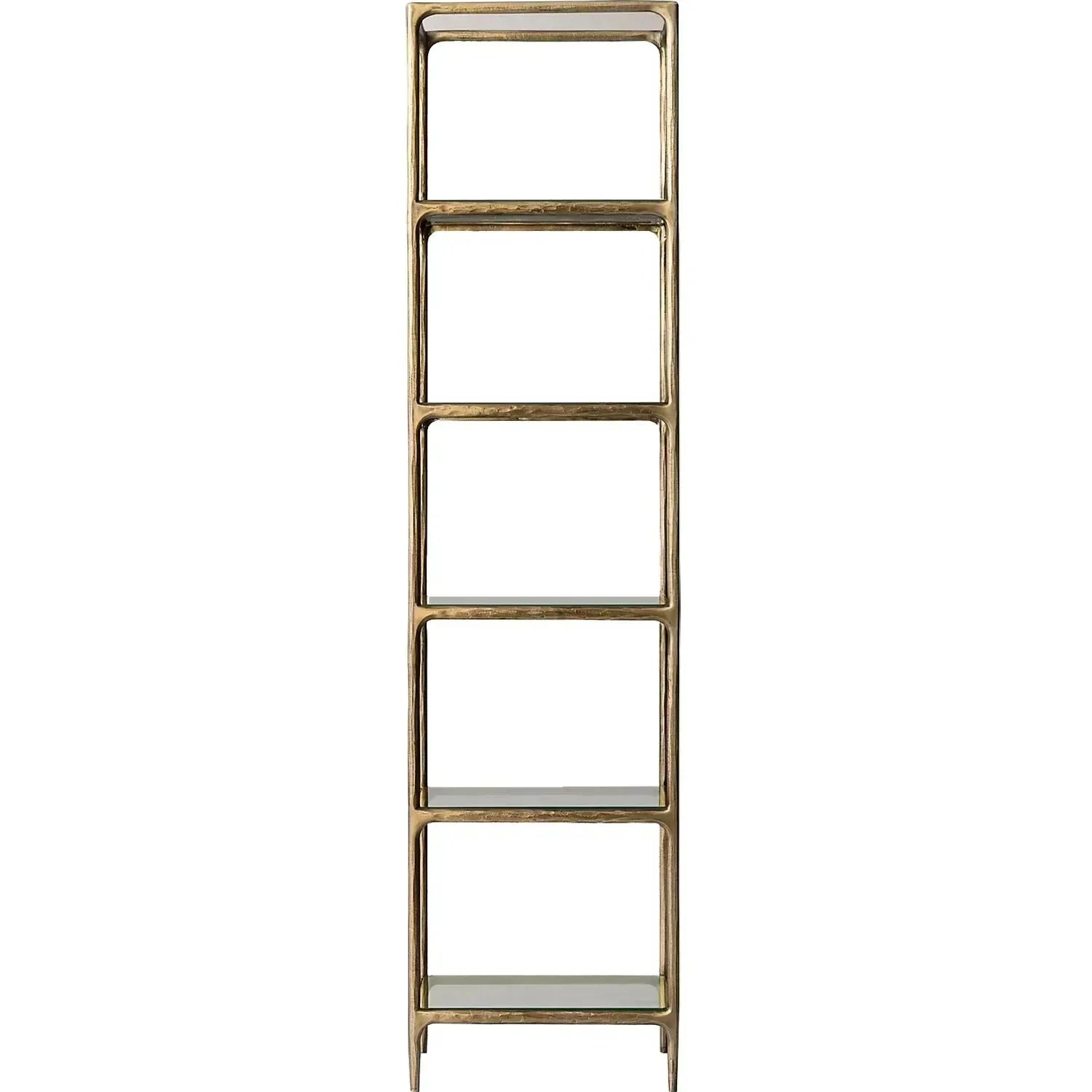 Minimalist metal tempered glass display shelf thaddeus detail 3.
