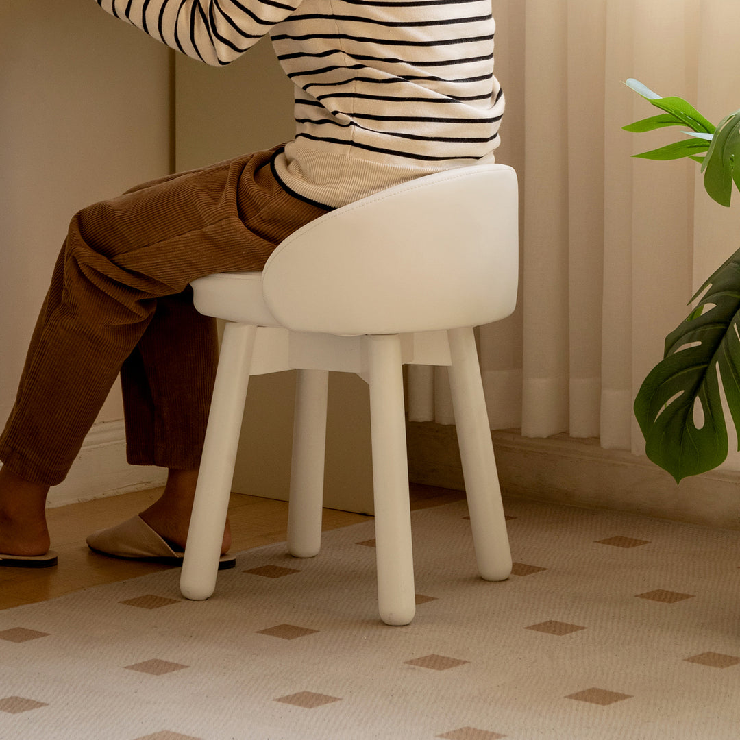Modern microfiber fiber leather dressing chair pea in details.