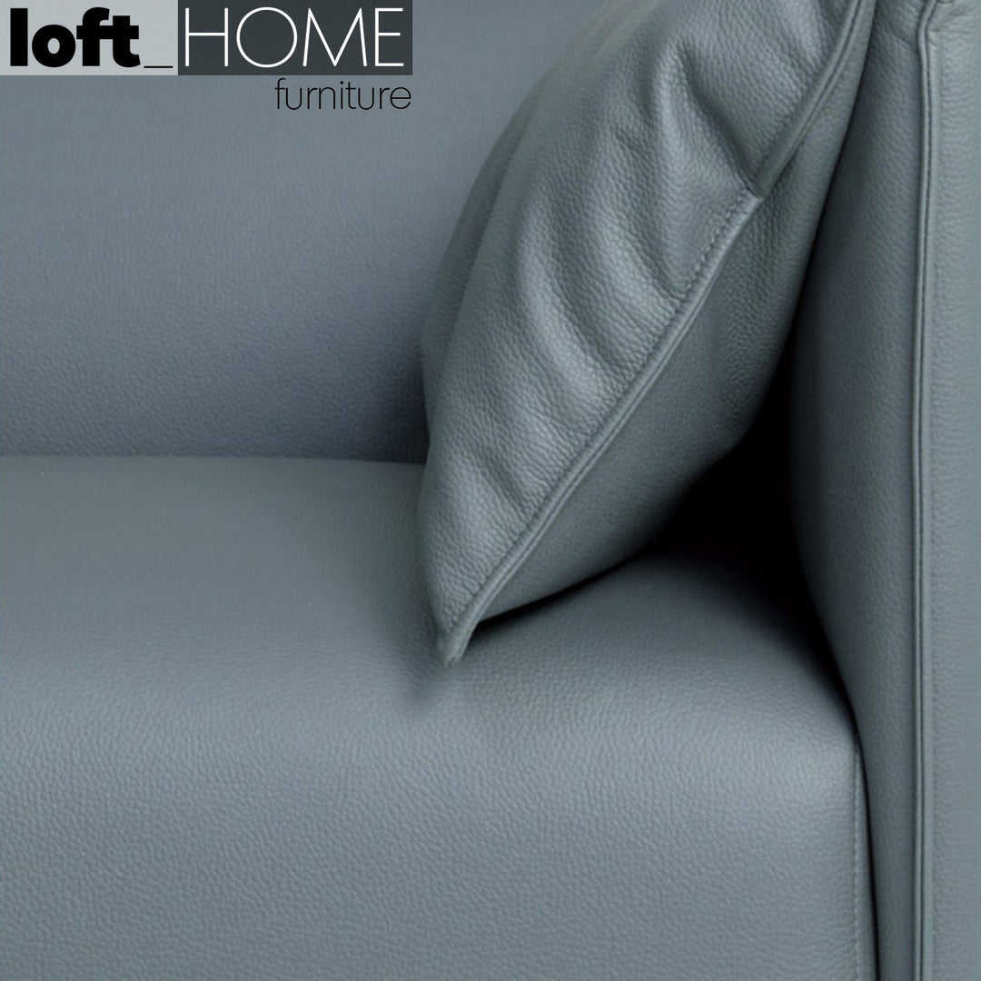 Modern microfiber leather 1 seater sofa beam in details.