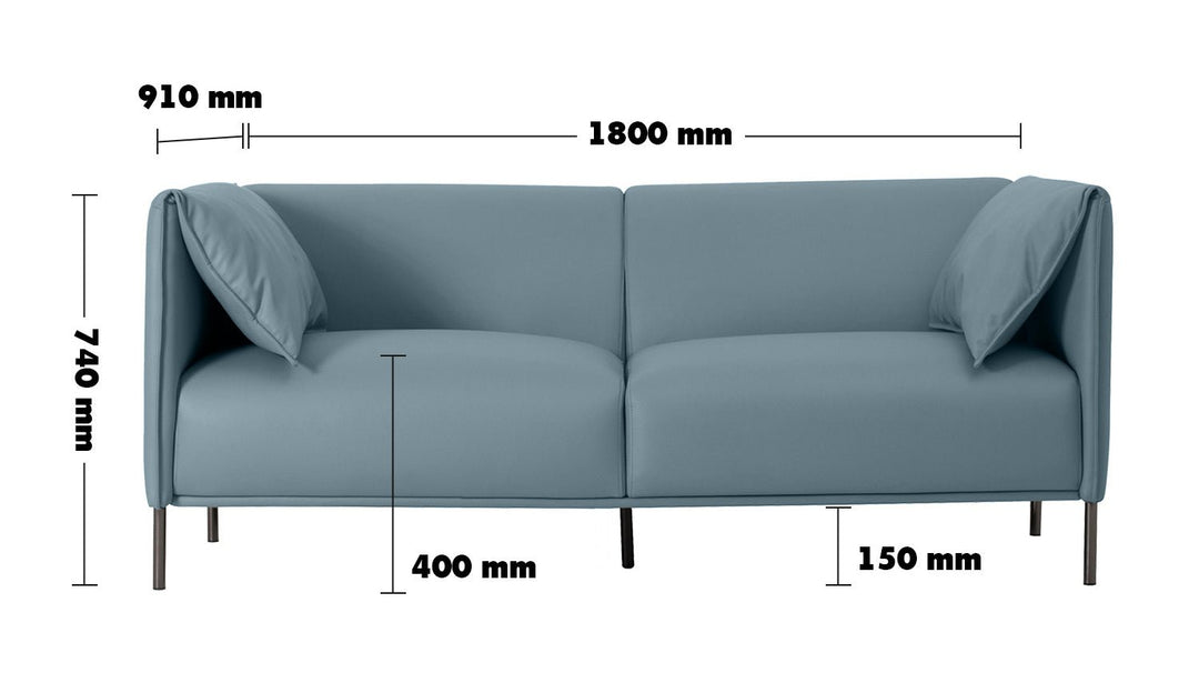 Modern Microfiber Leather 2 Seater Sofa BEAM