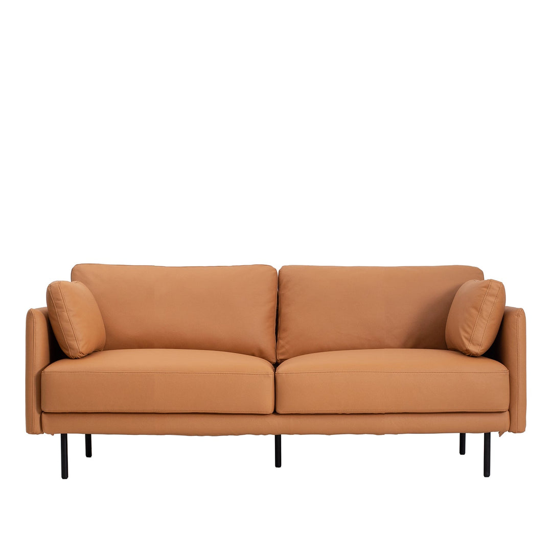 Modern microfiber leather 2 seater sofa miro in white background.