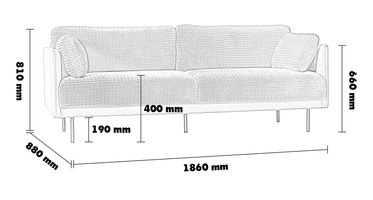Modern microfiber leather 2 seater sofa miro size charts.