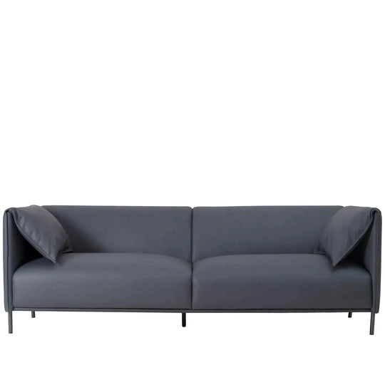 Modern microfiber leather 3 seater sofa beam in white background.