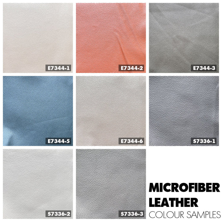 Modern microfiber leather 3 seater sofa miro color swatches.