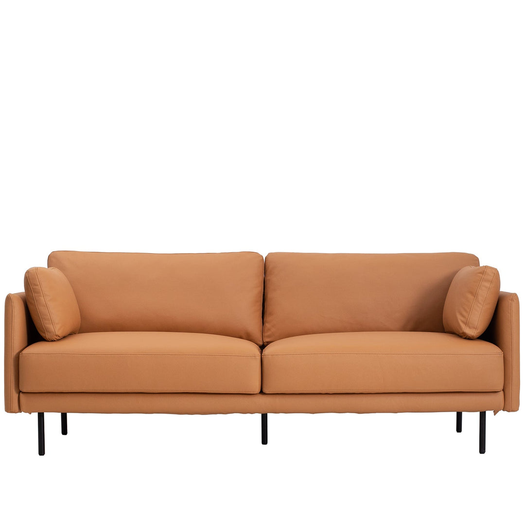 Modern microfiber leather 3 seater sofa miro in white background.