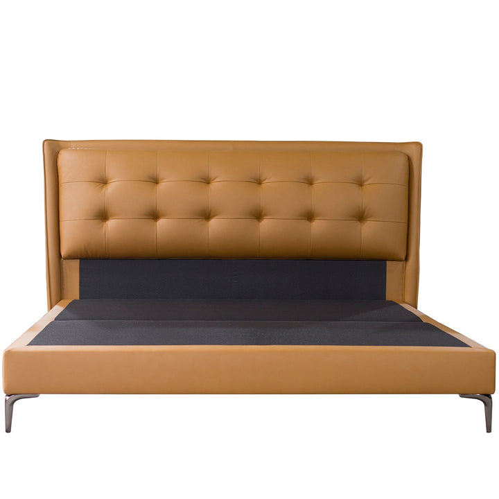 Modern microfiber leather bed besley in still life.