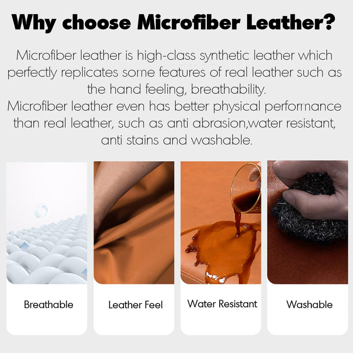 Modern microfiber leather bed keanu in details.