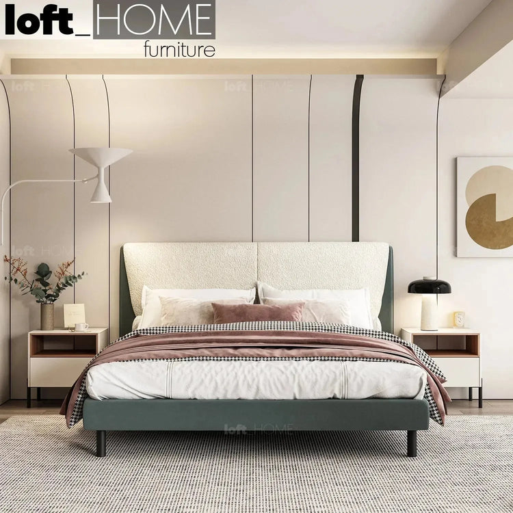 Cream Microfiber Leather Bed KEANU Good to Know Preview-1