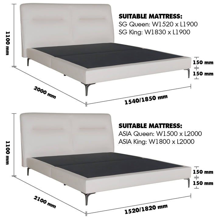 Modern microfiber leather bed skye primary product view.