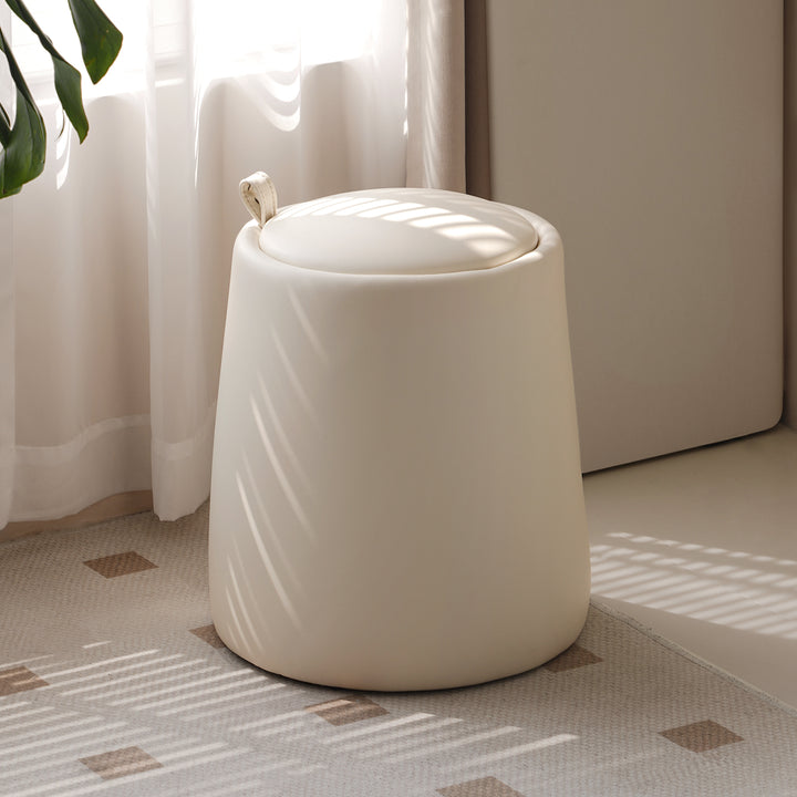 Modern microfiber leather dressing stool pudding primary product view.