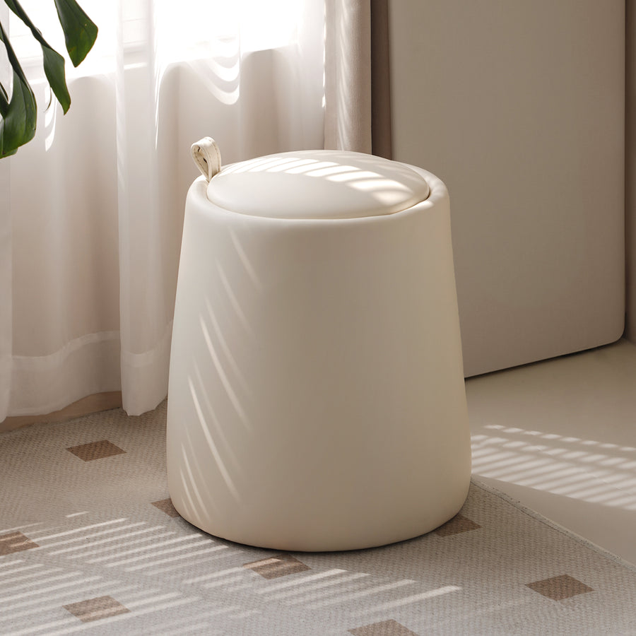Modern microfiber leather dressing stool pudding primary product view.