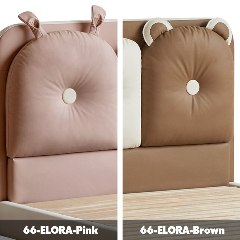 Cream Microfiber Leather Kids Bed ELORA Color Swatches