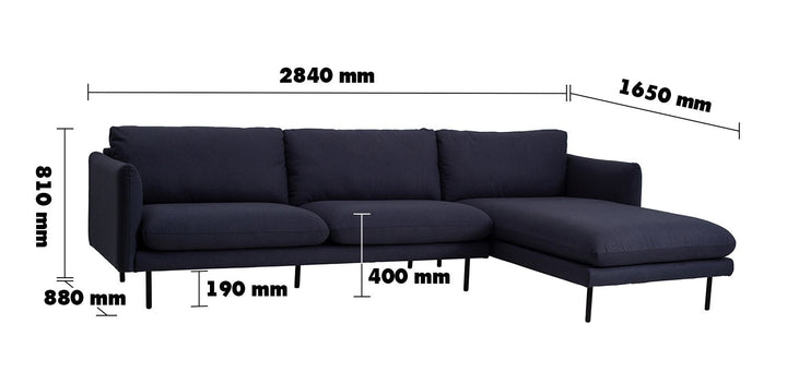 Modern microfiber leather l shape sectional sofa miro 2+l size charts.