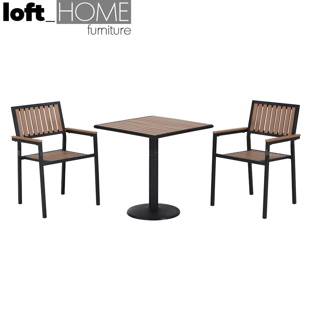 Modern outdoor dining chair bliss material variants.