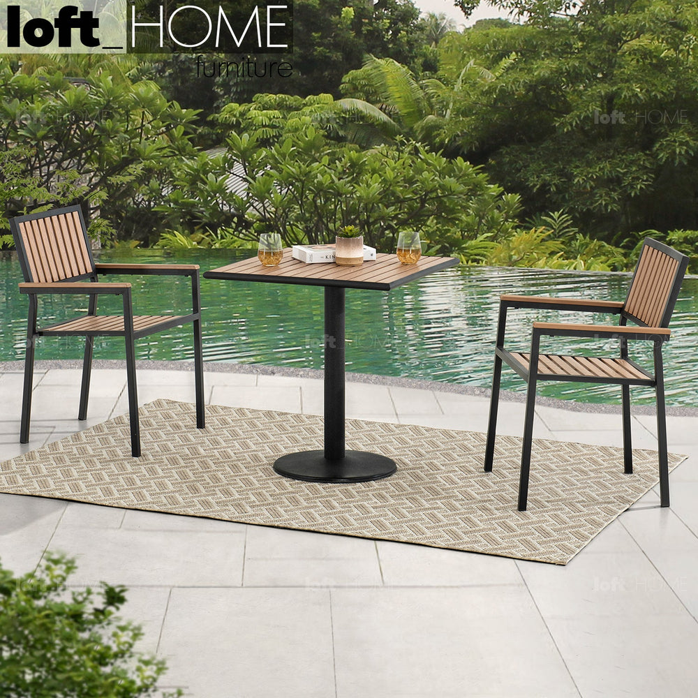 Modern outdoor dining table bliss 3pcs set primary product view.