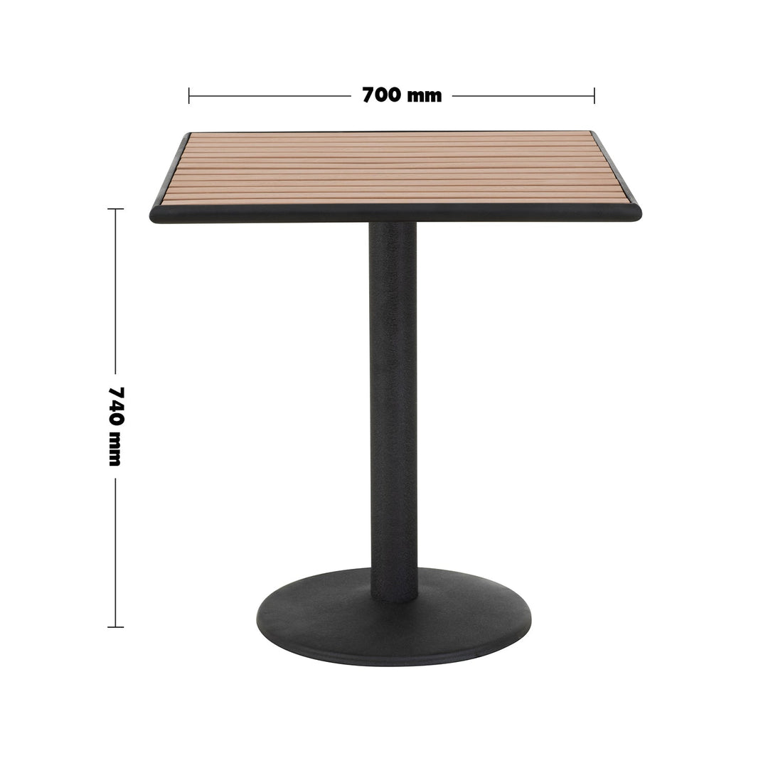 Modern outdoor dining table bliss size charts.