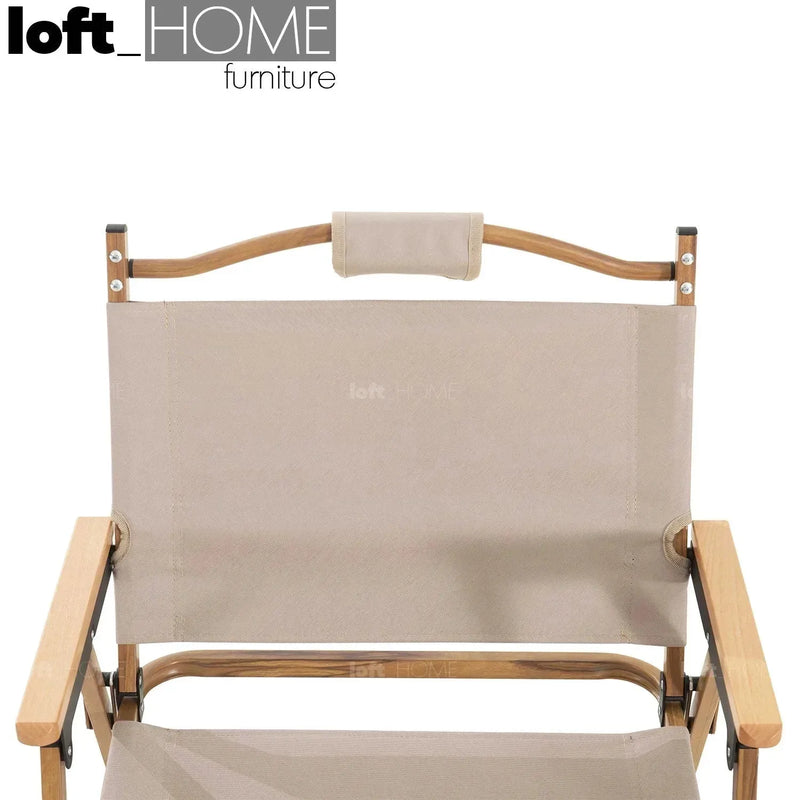 Industrial outdoor foldable dining chair traveler in panoramic view.