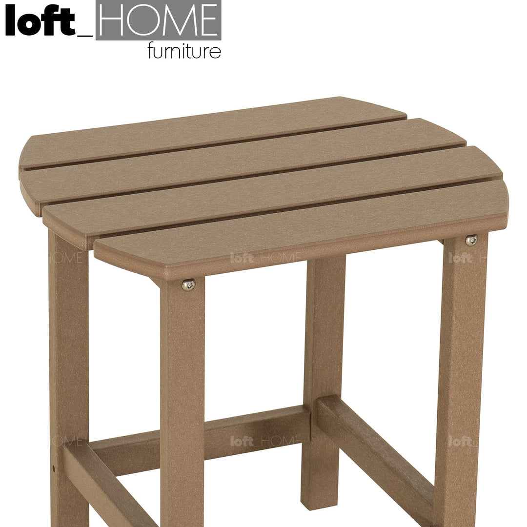 Modern outdoor side table timberland with context.