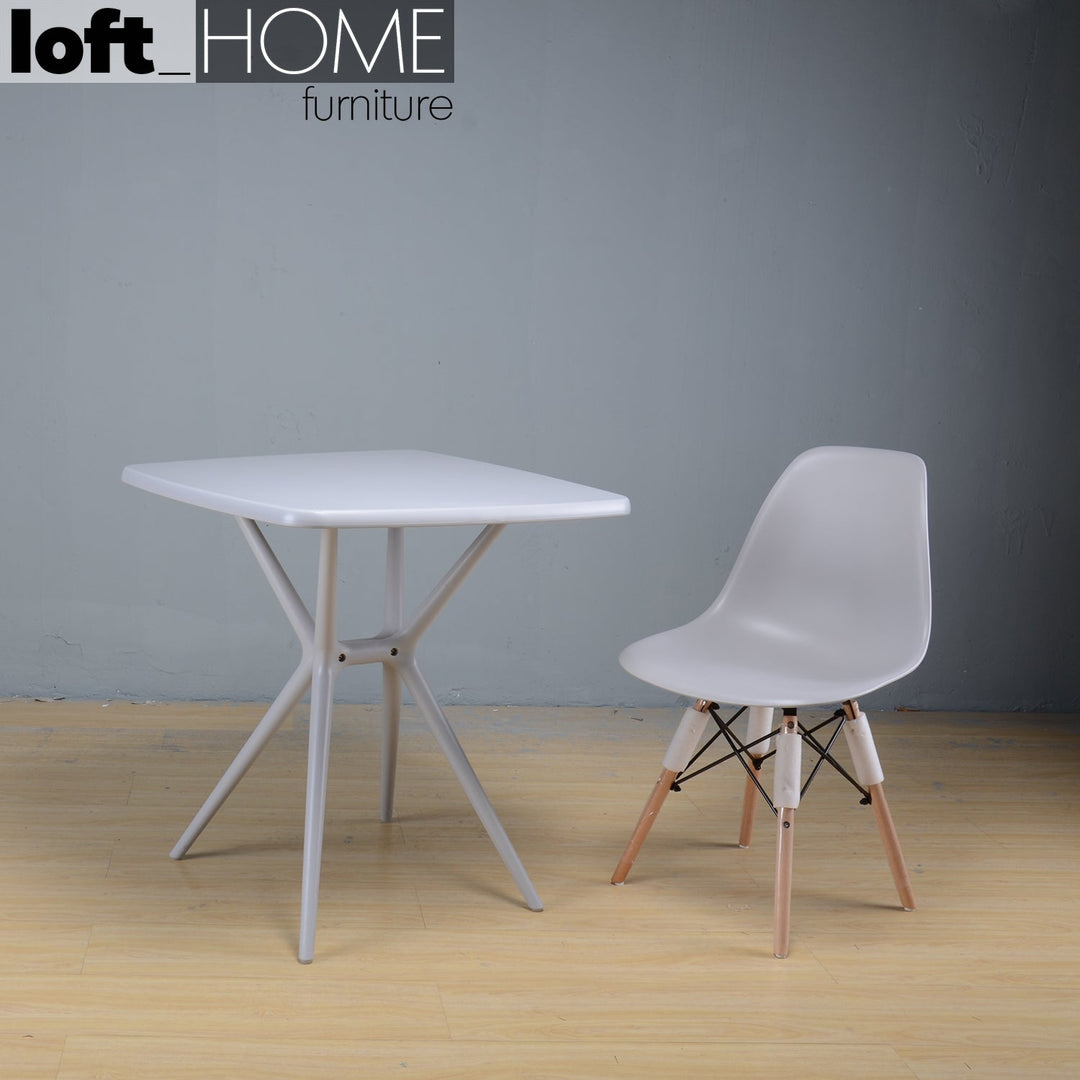 Modern plastic dining chair eames grey material variants.