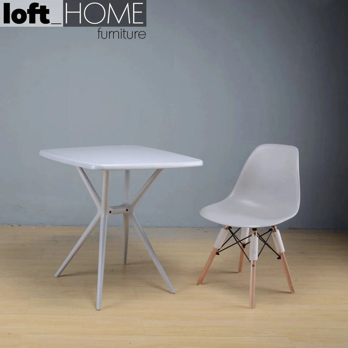 Bauhaus plastic dining chair eames grey material variants.