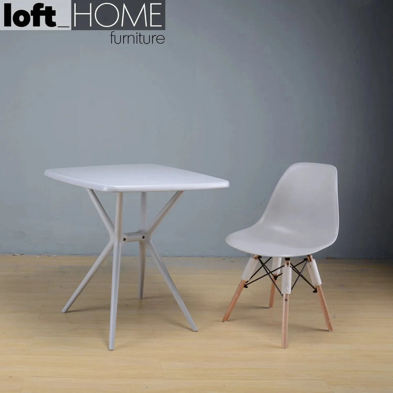 Bauhaus plastic dining chair eames grey material variants.