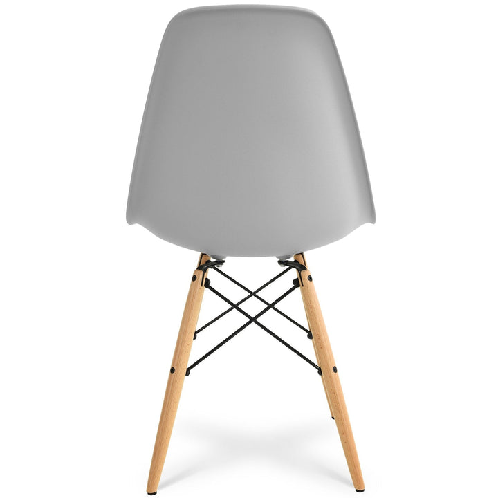 Modern plastic dining chair eames grey in panoramic view.
