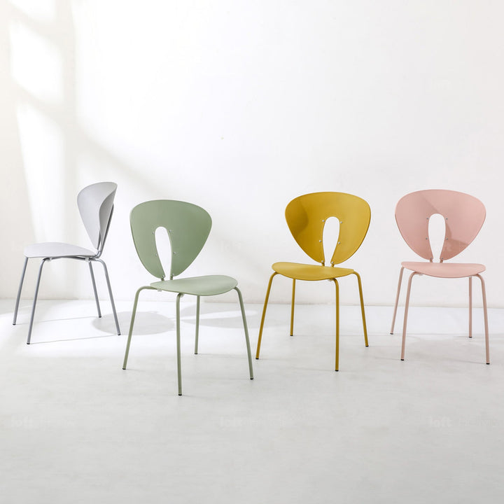 Modern plastic dining chair globus in real life style.