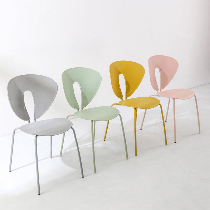 Modern plastic dining chair globus material variants.
