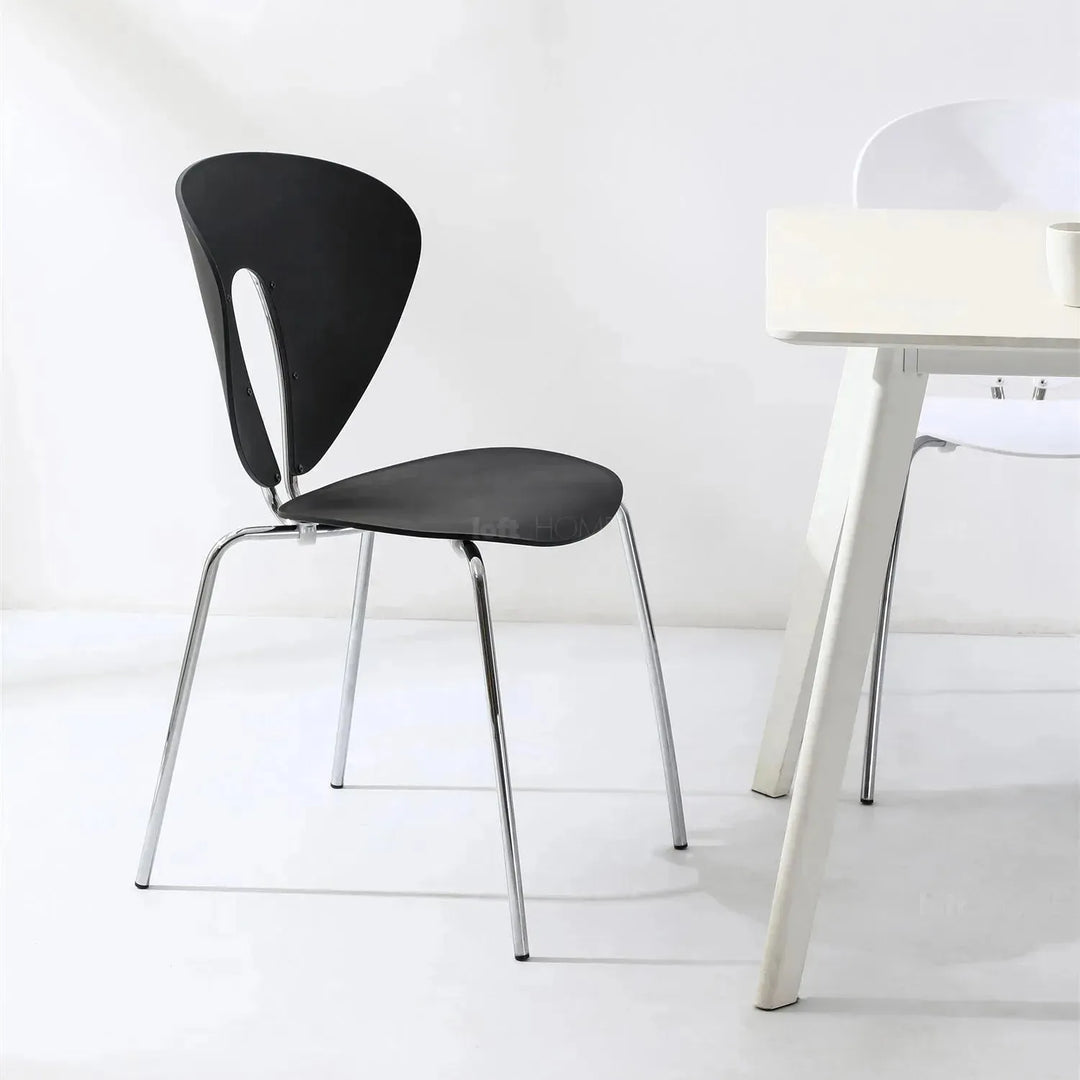 Contemporary plastic dining chair globus detail 10.