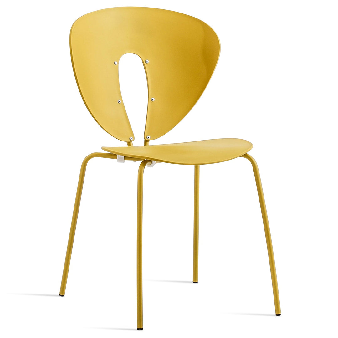 Modern plastic dining chair globus in white background.