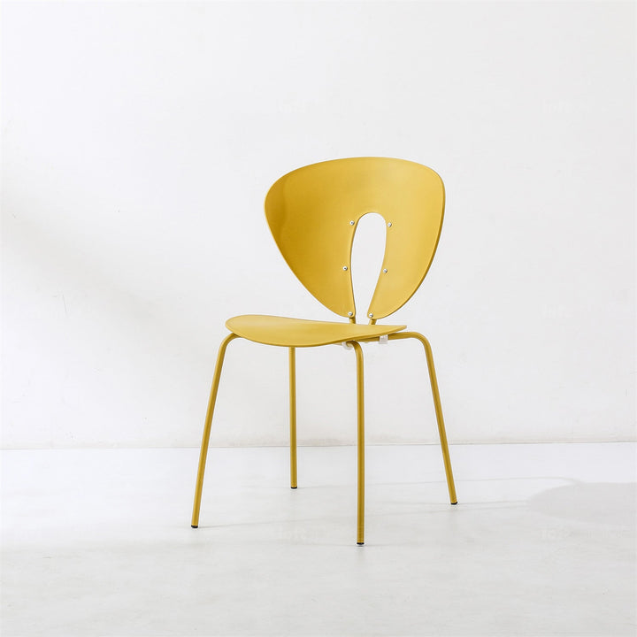 Modern plastic dining chair globus in details.