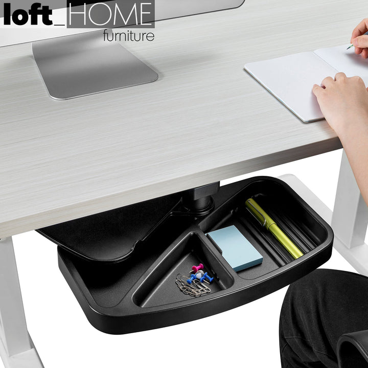 Modern plastic under desk swivel storage tray with mouse platform decor primary product view.