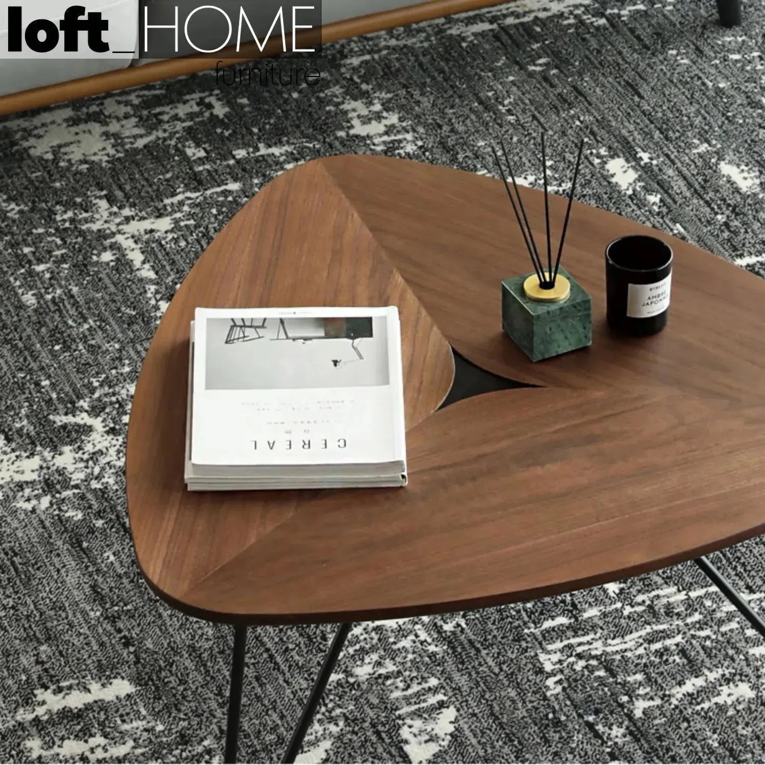 Modern plywood coffee table sara with context.