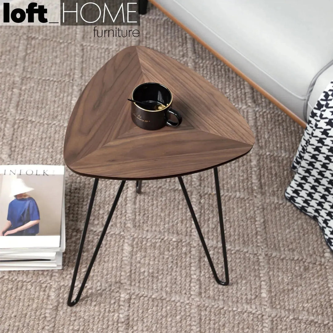 Modern plywood coffee table sara in real life style.