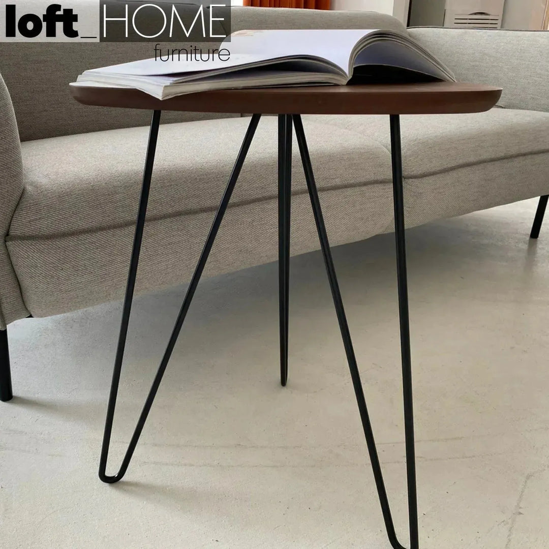 Modern plywood coffee table sara in panoramic view.
