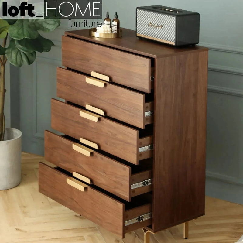 Modern plywood drawer cabinet greta in details.