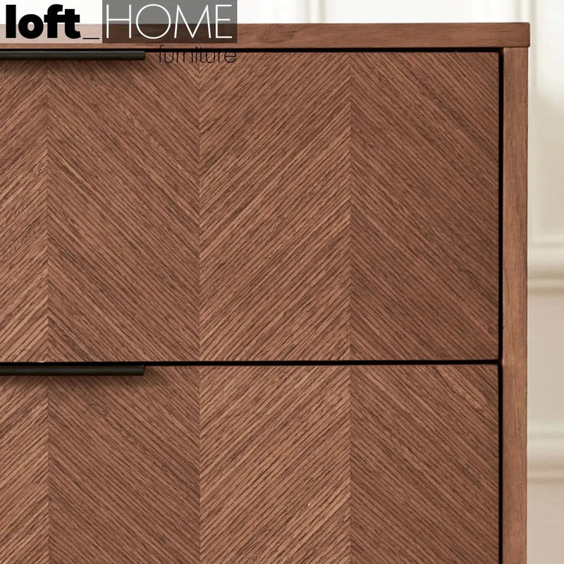 Modern plywood drawer cabinet liam in still life.